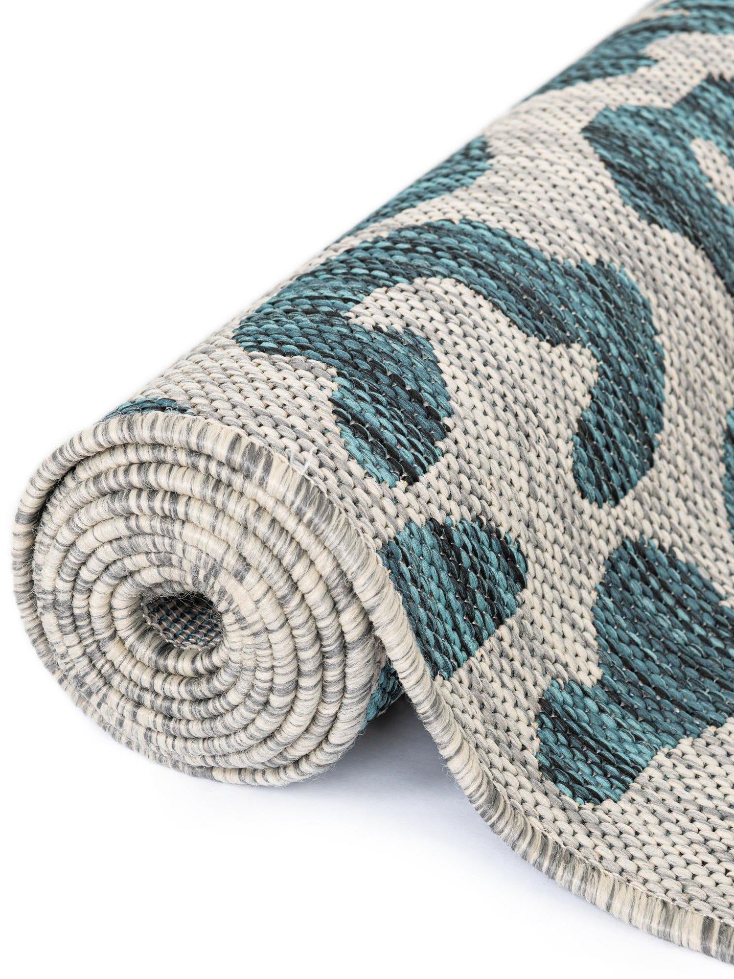 Teal 10' 8 x 10' 8 Outdoor Safari Square Area Rug Weather Resistant for Patio, Deck, Terrace, Balcony, Porch Animal Print Wildlife Nature Carpet for Sale at Rug Engine