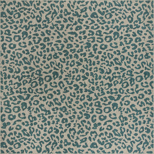 Teal 13' 1 x 13' 1 Outdoor Safari Square Area Rug Weather Resistant for Patio, Deck, Terrace, Balcony, Porch Animal Print Wildlife Nature Carpet for Sale at Rug Engine
