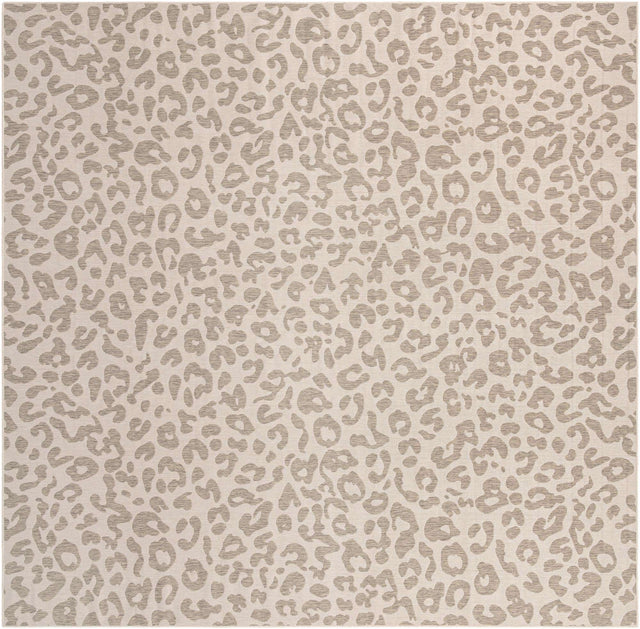 Ivory Gray 13' 1 x 13' 1 Outdoor Safari Square Area Rug Weather Resistant for Patio, Deck, Terrace, Balcony, Porch Animal Print Wildlife Nature Carpet for Sale at Rug Engine