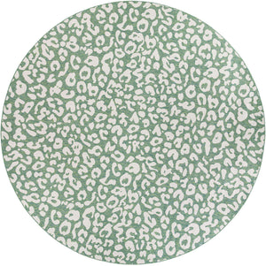 Green Blue 13' 1 x 13' 1 Outdoor Safari Round Area Rug Weather Resistant for Patio, Deck, Terrace, Balcony, Porch Animal Print Wildlife Nature Carpet for Sale at Rug Engine