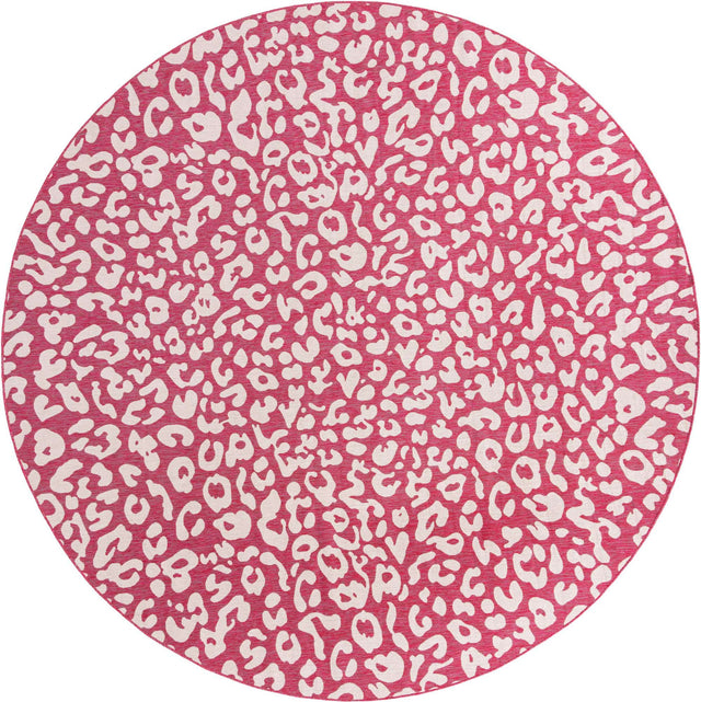 Magenta 13' 1 x 13' 1 Outdoor Safari Round Area Rug Weather Resistant for Patio, Deck, Terrace, Balcony, Porch Animal Print Wildlife Nature Carpet for Sale at Rug Engine
