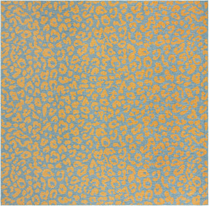 Blue Yellow 13' 1 x 13' 1 Outdoor Safari Square Area Rug Weather Resistant for Patio, Deck, Terrace, Balcony, Porch Animal Print Wildlife Nature Carpet for Sale at Rug Engine