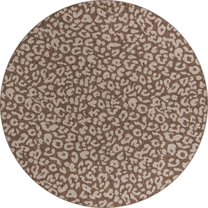 Brown 13' 1 x 13' 1 Outdoor Safari Round Area Rug Weather Resistant for Patio, Deck, Terrace, Balcony, Porch Animal Print Wildlife Nature Carpet for Sale at Rug Engine