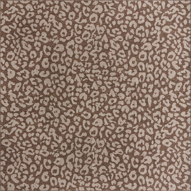 Brown 13' 1 x 13' 1 Outdoor Safari Square Rug