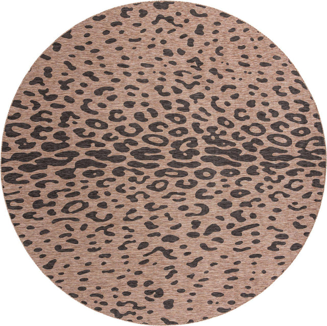 Natural 13' 1 x 13' 1 Outdoor Safari Round Area Rug Weather Resistant for Patio, Deck, Terrace, Balcony, Porch Animal Print Wildlife Nature Carpet for Sale at Rug Engine