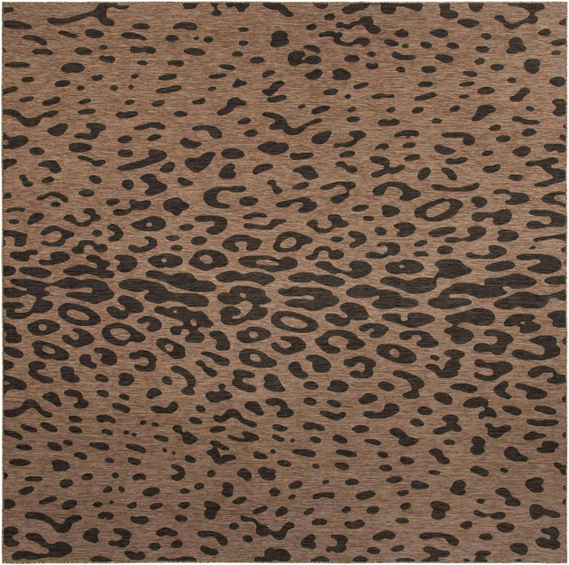 Natural 13' 1 x 13' 1 Outdoor Safari Square Area Rug Weather Resistant for Patio, Deck, Terrace, Balcony, Porch Animal Print Wildlife Nature Carpet for Sale at Rug Engine