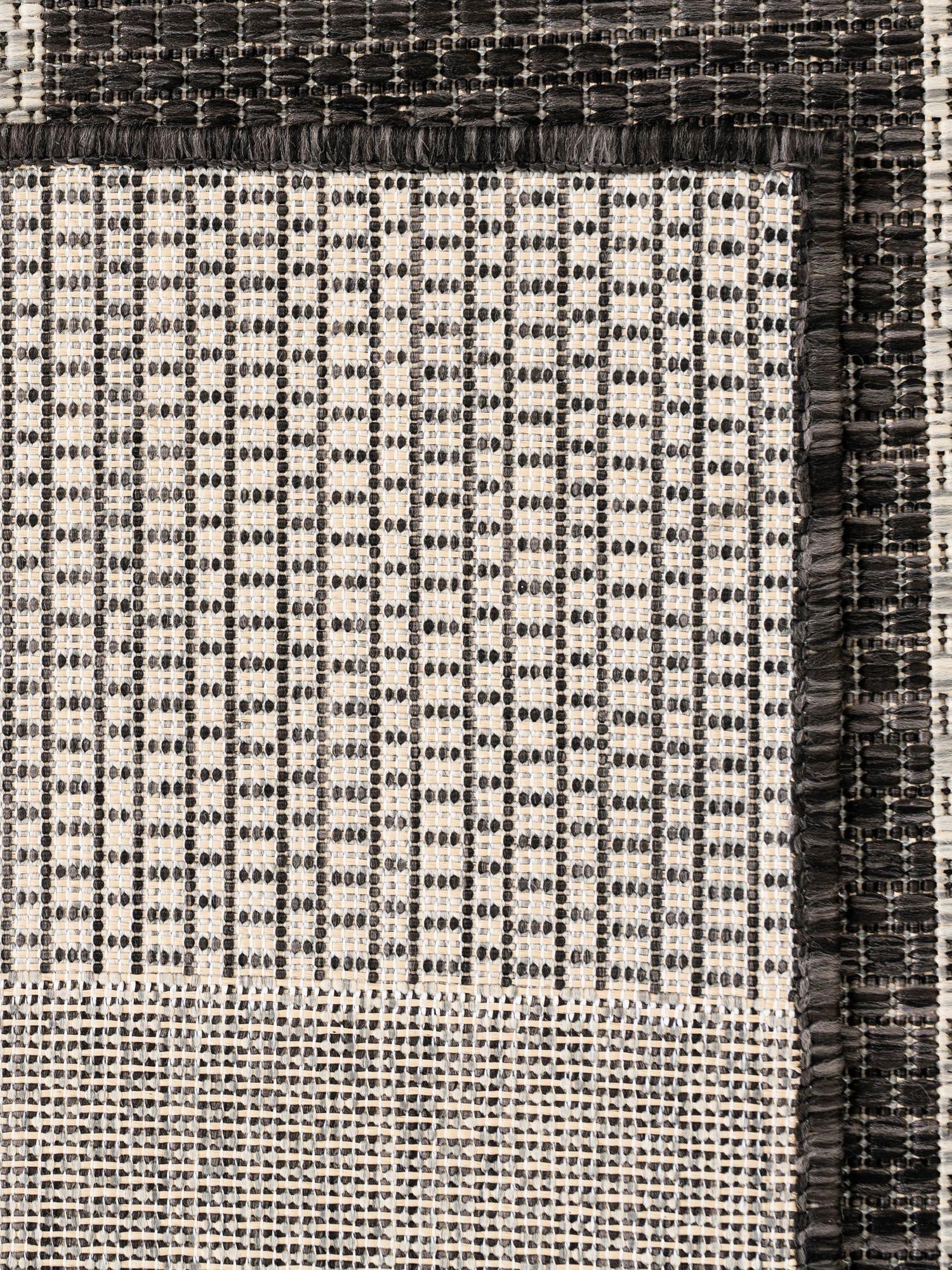 Charcoal Gray 12' x 12' Outdoor Striped Square Area Rug Weather Resistant for Patio, Deck, Terrace, Balcony, Porch Geometric Pattern Waterproof Carpet for Sale at Rug Engine
