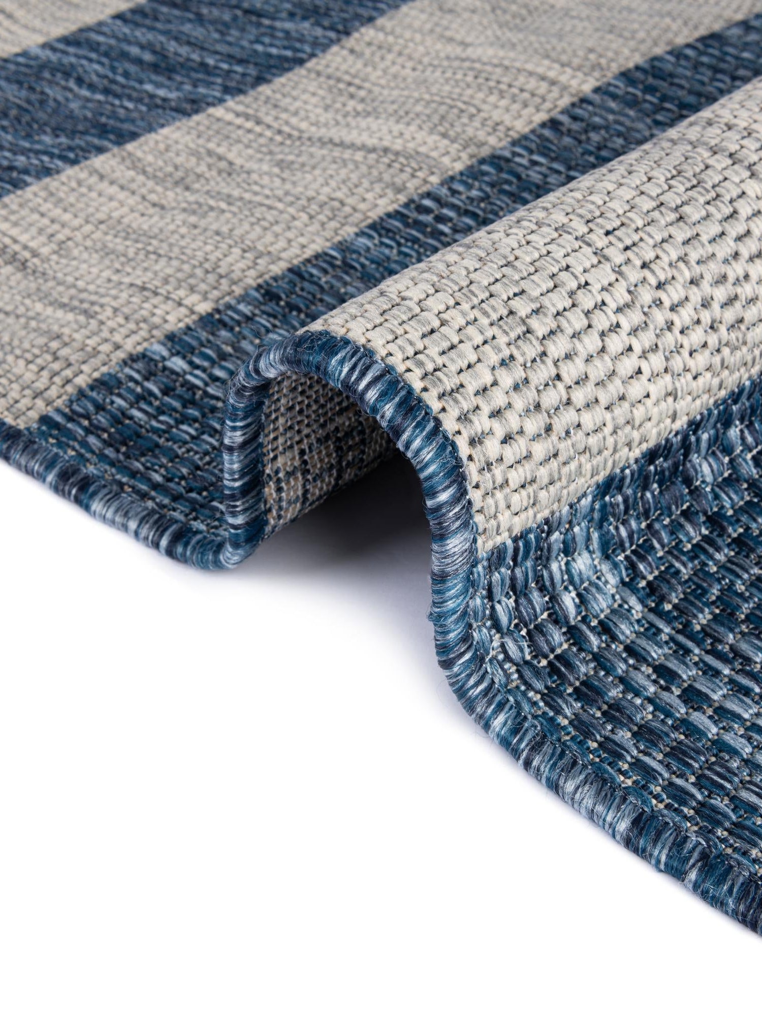 Blue 7' 10 x 7' 10 Outdoor Striped Square Area Rug Weather Resistant for Patio, Deck, Terrace, Balcony, Porch Geometric Pattern Waterproof Carpet for Sale at Rug Engine