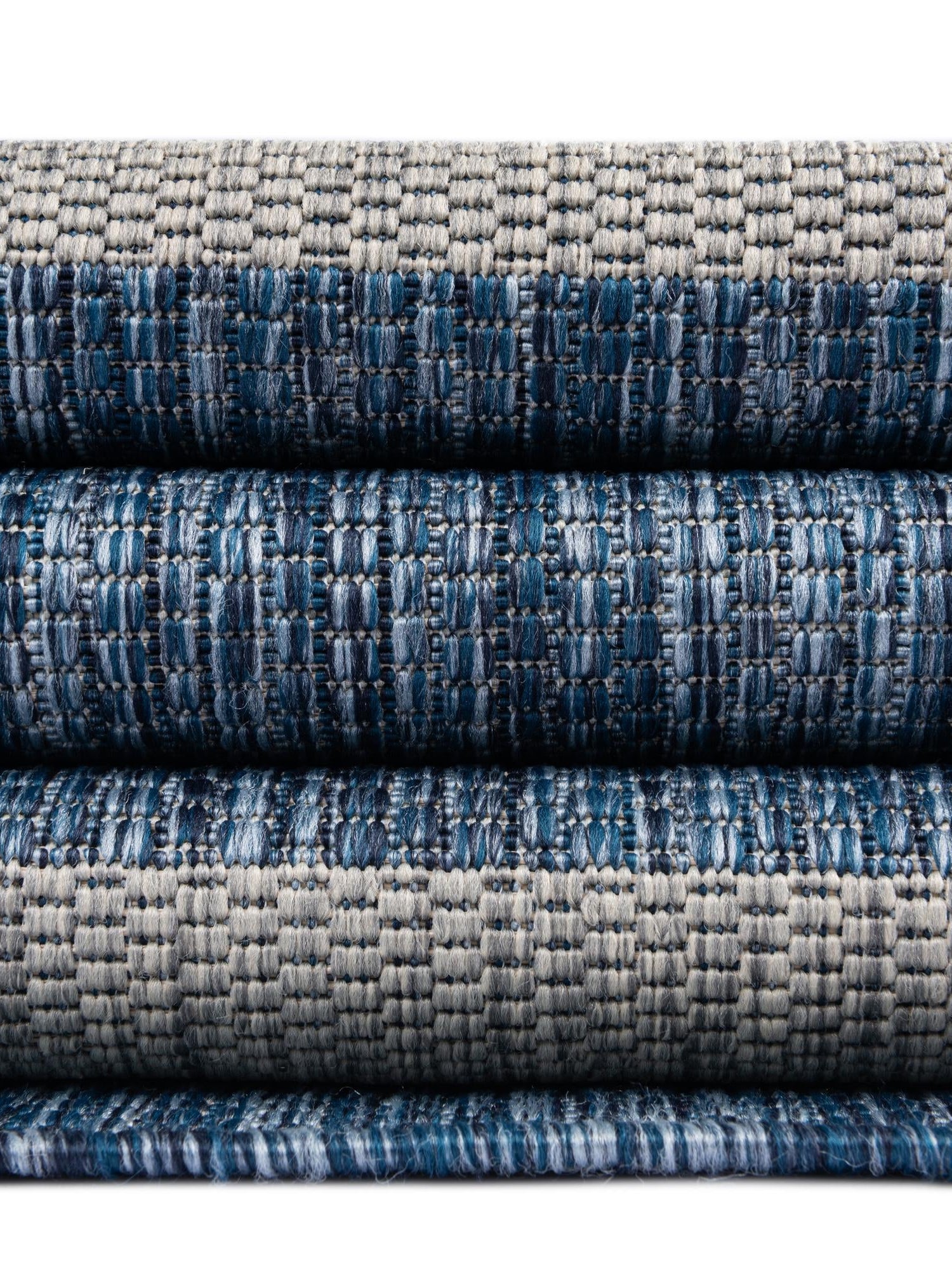 Blue 5' 3 x 5' 3 Outdoor Striped Square Area Rug Weather Resistant for Patio, Deck, Terrace, Balcony, Porch Geometric Pattern Waterproof Carpet for Sale at Rug Engine