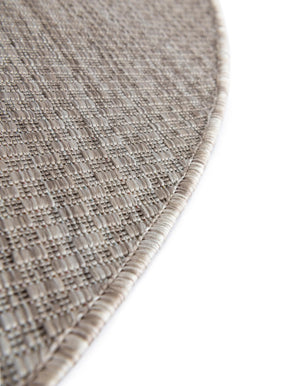 Beige 6' 1 x 6' 1 Outdoor Solid Round Rug