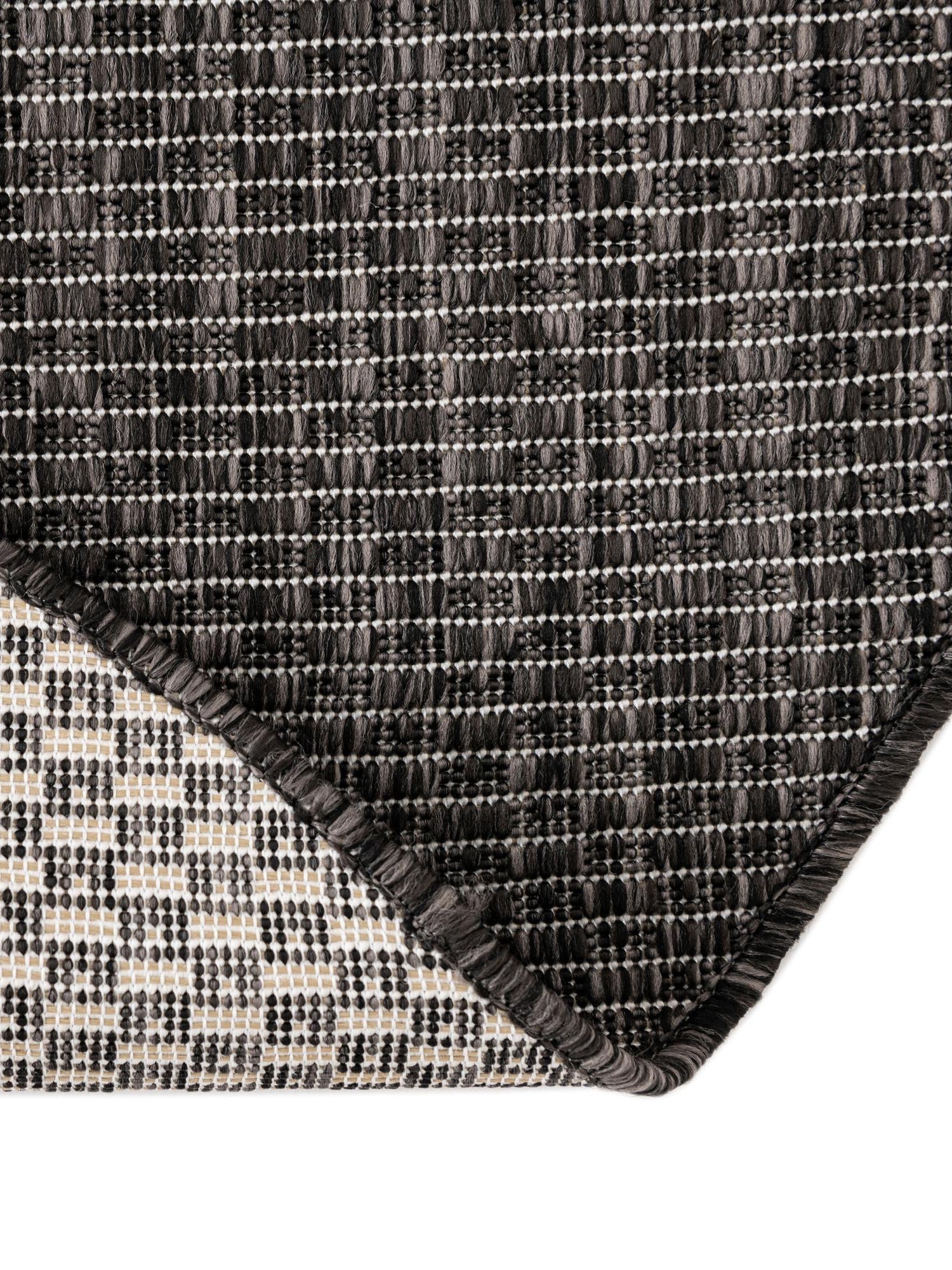 Black 7' 10 x 7' 10 Outdoor Solid Round Area Rug Weather Resistant for Patio, Deck, Terrace, Balcony, Porch 100% Polypropylene Minimalist Waterproof Carpet for Sale at Rug Engine