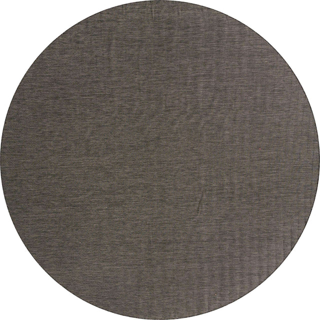 Black 13' 1 x 13' 1 Outdoor Solid Round Area Rug Weather Resistant for Patio, Deck, Terrace, Balcony, Porch