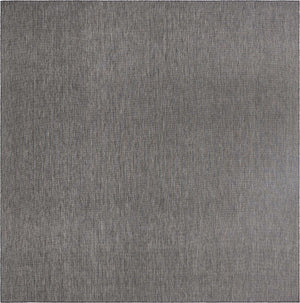 Black 13' 1 x 13' 1 Outdoor Solid Square Rug