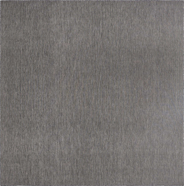Black 13' 1 x 13' 1 Outdoor Solid Square Rug
