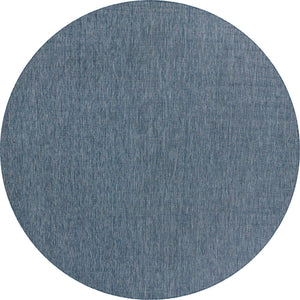 Blue 13' 1 x 13' 1 Outdoor Solid Round Area Rug Weather Resistant for Patio, Deck, Terrace, Balcony, Porch 100% Polypropylene Minimalist Waterproof Carpet for Sale at Rug Engine