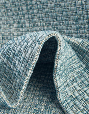 Aquamarine 10' 8 x 10' 8 Outdoor Solid Round Area Rug Weather Resistant for Patio, Deck, Terrace, Balcony, Porch 100% Polypropylene Minimalist Waterproof Carpet for Sale at Rug Engine