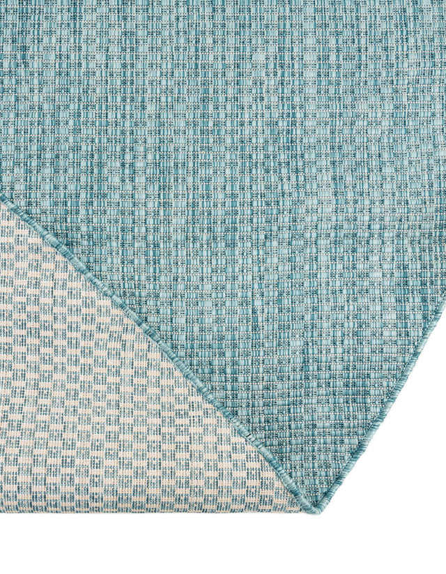 Aquamarine 13' 1 x 13' 1 Outdoor Solid Round Area Rug Weather Resistant for Patio, Deck, Terrace, Balcony, Porch 100% Polypropylene Minimalist Waterproof Carpet for Sale at Rug Engine