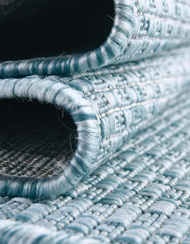 Aquamarine 13' 1 x 13' 1 Outdoor Solid Round Area Rug Weather Resistant for Patio, Deck, Terrace, Balcony, Porch 100% Polypropylene Minimalist Waterproof Carpet for Sale at Rug Engine