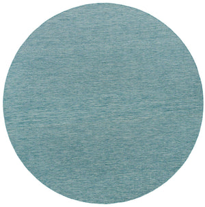 Aquamarine 10' 8 x 10' 8 Outdoor Solid Round Area Rug Weather Resistant for Patio, Deck, Terrace, Balcony, Porch 100% Polypropylene Minimalist Waterproof Carpet for Sale at Rug Engine