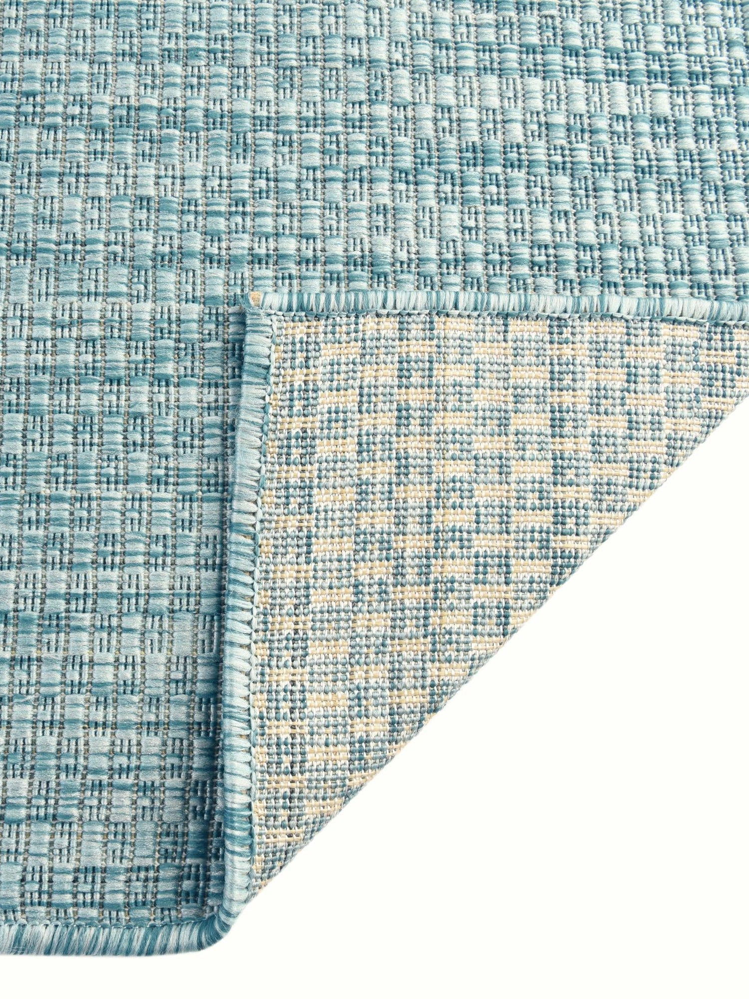 Aquamarine 13' 1 x 13' 1 Outdoor Solid Square Area Rug Weather Resistant for Patio, Deck, Terrace, Balcony, Porch 100% Polypropylene Minimalist Waterproof Carpet for Sale at Rug Engine