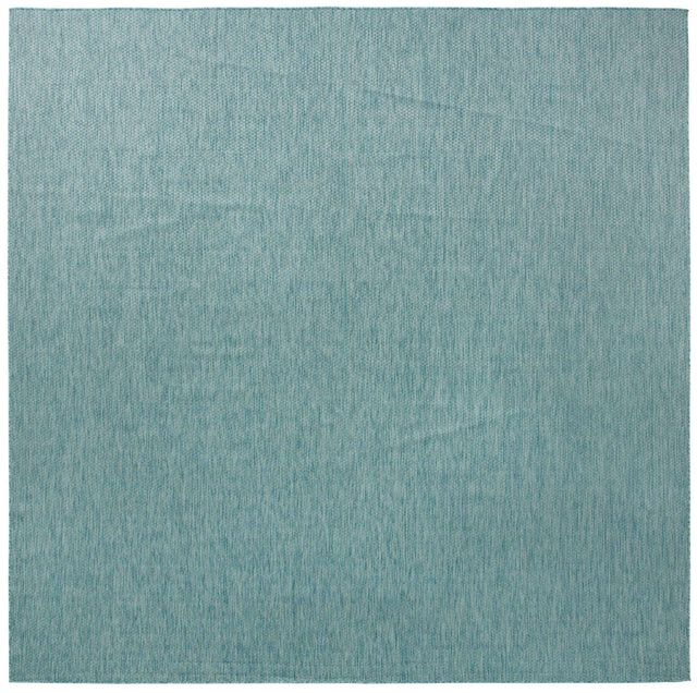 Aquamarine 13' 1 x 13' 1 Outdoor Solid Square Area Rug Weather Resistant for Patio, Deck, Terrace, Balcony, Porch 100% Polypropylene Minimalist Waterproof Carpet for Sale at Rug Engine