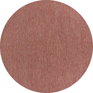 Rust Red 10' 8 x 10' 8 Outdoor Solid Round Area Rug Weather Resistant for Patio, Deck, Terrace, Balcony, Porch 100% Polypropylene Minimalist Waterproof Carpet for Sale at Rug Engine
