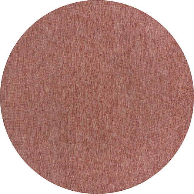 Rust Red 10' 8 x 10' 8 Outdoor Solid Round Area Rug Weather Resistant for Patio, Deck, Terrace, Balcony, Porch 100% Polypropylene Minimalist Waterproof Carpet for Sale at Rug Engine