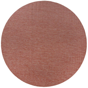 Rust Red 13' 1 x 13' 1 Outdoor Solid Round Area Rug Weather Resistant for Patio, Deck, Terrace, Balcony, Porch 100% Polypropylene Minimalist Waterproof Carpet for Sale at Rug Engine