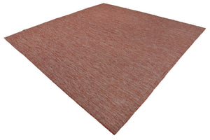 Rust Red 10' 8 x 10' 8 Outdoor Solid Square Area Rug Weather Resistant for Patio, Deck, Terrace, Balcony, Porch 100% Polypropylene Minimalist Waterproof Carpet for Sale at Rug Engine