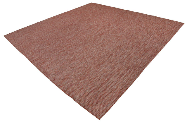 Rust Red 10' 8 x 10' 8 Outdoor Solid Square Area Rug Weather Resistant for Patio, Deck, Terrace, Balcony, Porch 100% Polypropylene Minimalist Waterproof Carpet for Sale at Rug Engine