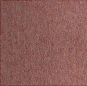 Rust Red 10' 8 x 10' 8 Outdoor Solid Square Area Rug Weather Resistant for Patio, Deck, Terrace, Balcony, Porch 100% Polypropylene Minimalist Waterproof Carpet for Sale at Rug Engine