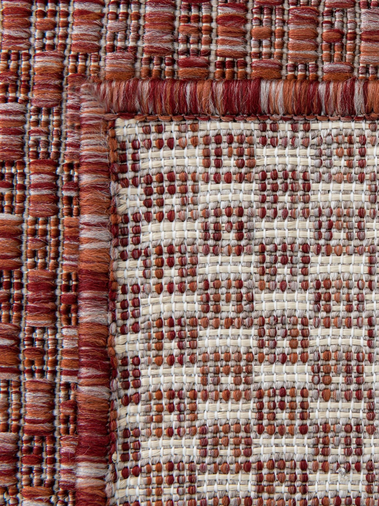 Rust Red 13' 1 x 13' 1 Outdoor Solid Square Area Rug Weather Resistant for Patio, Deck, Terrace, Balcony, Porch 100% Polypropylene Minimalist Waterproof Carpet for Sale at Rug Engine