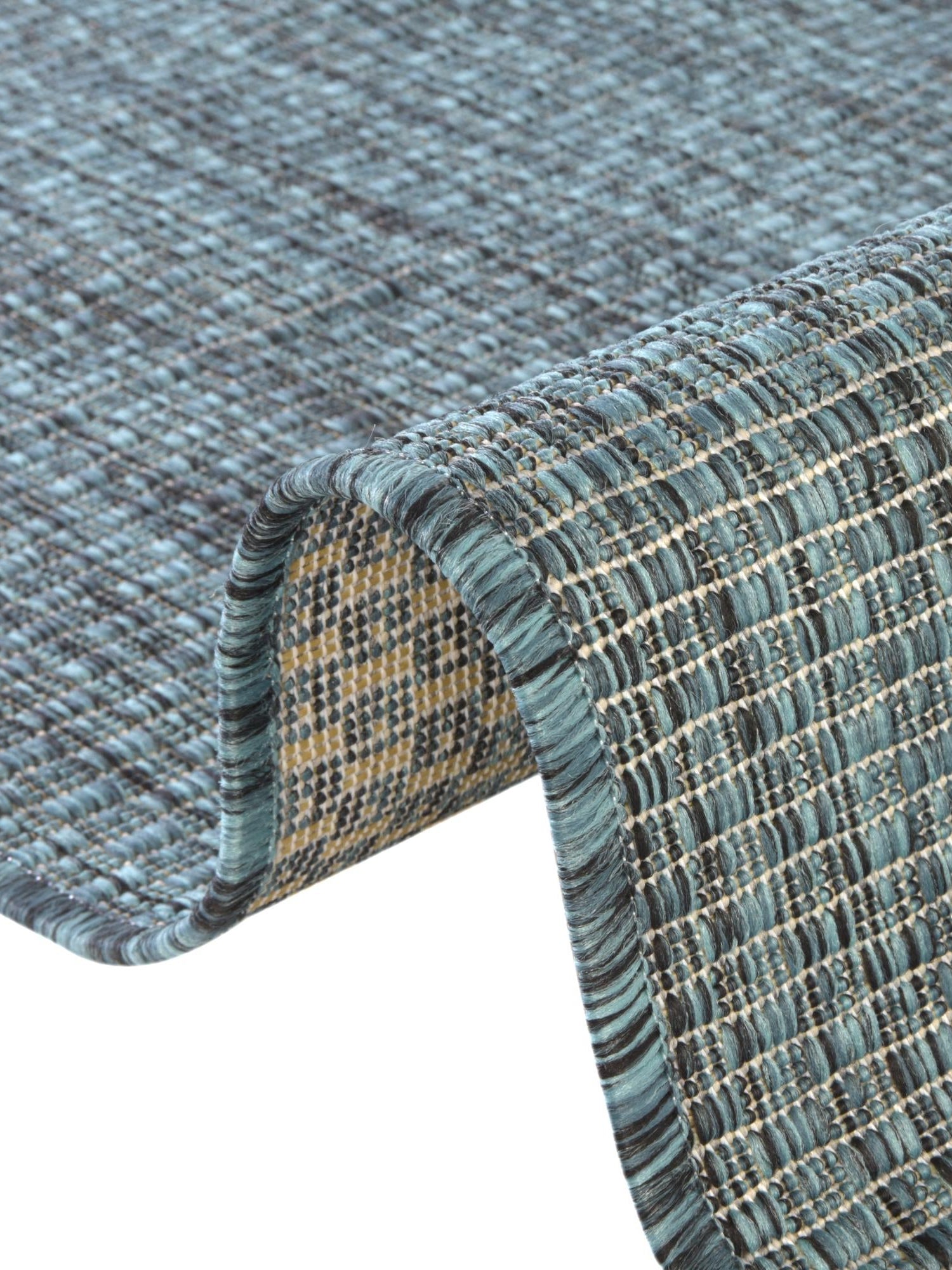 Teal 5' 3 x 5' 3 Outdoor Solid Square Area Rug Weather Resistant for Patio, Deck, Terrace, Balcony, Porch 100% Polypropylene Minimalist Waterproof Carpet for Sale at Rug Engine