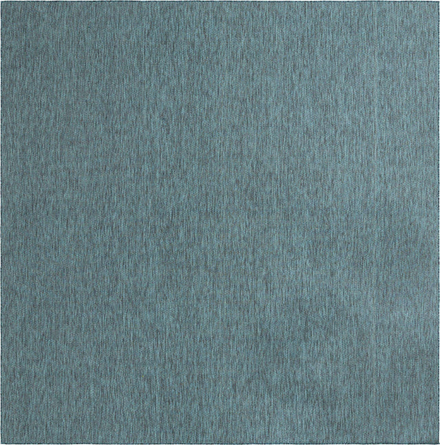 Teal 13' 1 x 13' 1 Outdoor Solid Square Area Rug Weather Resistant for Patio, Deck, Terrace, Balcony, Porch 100% Polypropylene Minimalist Waterproof Carpet for Sale at Rug Engine