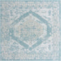 Aqua 13' 1 x 13' 1 Outdoor Traditional Square Area Rug Weather Resistant for Patio, Deck, Terrace, Balcony, Porch Classical Design Outside Carpet for Sale at Rug Engine