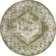 Green 13' 1 x 13' 1 Outdoor Traditional Round Area Rug Weather Resistant for Patio, Deck, Terrace, Balcony, Porch Classical Design Outside Carpet for Sale at Rug Engine