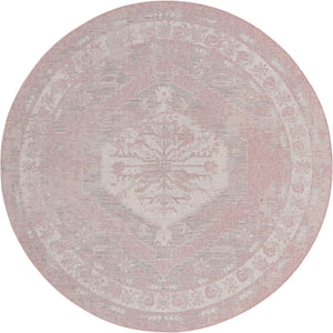 Pink 13' 1 x 13' 1 Outdoor Traditional Round Area Rug Weather Resistant for Patio, Deck, Terrace, Balcony, Porch Classical Design Outside Carpet for Sale at Rug Engine