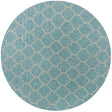 Aquamarine 10' 8 x 10' 8 Outdoor Trellis Round Area Rug Weather Resistant for Patio, Deck, Terrace, Balcony, Porch Geometric Design Water Safe Outside Carpet for Sale at Rug Engine