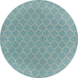 Aquamarine 13' 1 x 13' 1 Outdoor Trellis Round Area Rug Weather Resistant for Patio, Deck, Terrace, Balcony, Porch Geometric Design Water Safe Outside Carpet for Sale at Rug Engine
