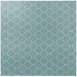 Aquamarine 13' 1 x 13' 1 Outdoor Trellis Square Area Rug Weather Resistant for Patio, Deck, Terrace, Balcony, Porch Geometric Design Water Safe Outside Carpet for Sale at Rug Engine