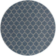Navy Blue 13' 1 x 13' 1 Outdoor Trellis Round Area Rug Weather Resistant for Patio, Deck, Terrace, Balcony, Porch Geometric Design Water Safe Outside Carpet for Sale at Rug Engine