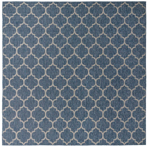 Navy Blue 13' 1 x 13' 1 Outdoor Trellis Square Area Rug Weather Resistant for Patio, Deck, Terrace, Balcony, Porch Geometric Design Water Safe Outside Carpet for Sale at Rug Engine