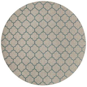Gray 13' 1 x 13' 1 Outdoor Trellis Round Area Rug Weather Resistant for Patio, Deck, Terrace, Balcony, Porch Geometric Design Water Safe Outside Carpet for Sale at Rug Engine