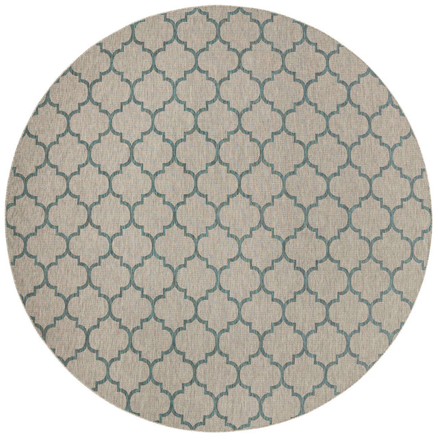 Gray 13' 1 x 13' 1 Outdoor Trellis Round Area Rug Weather Resistant for Patio, Deck, Terrace, Balcony, Porch Geometric Design Water Safe Outside Carpet for Sale at Rug Engine