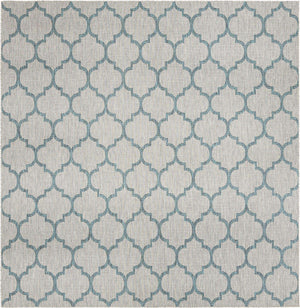 Gray 10' 8 x 10' 8 Outdoor Trellis Square Area Rug Weather Resistant for Patio, Deck, Terrace, Balcony, Porch Geometric Design Water Safe Outside Carpet for Sale at Rug Engine