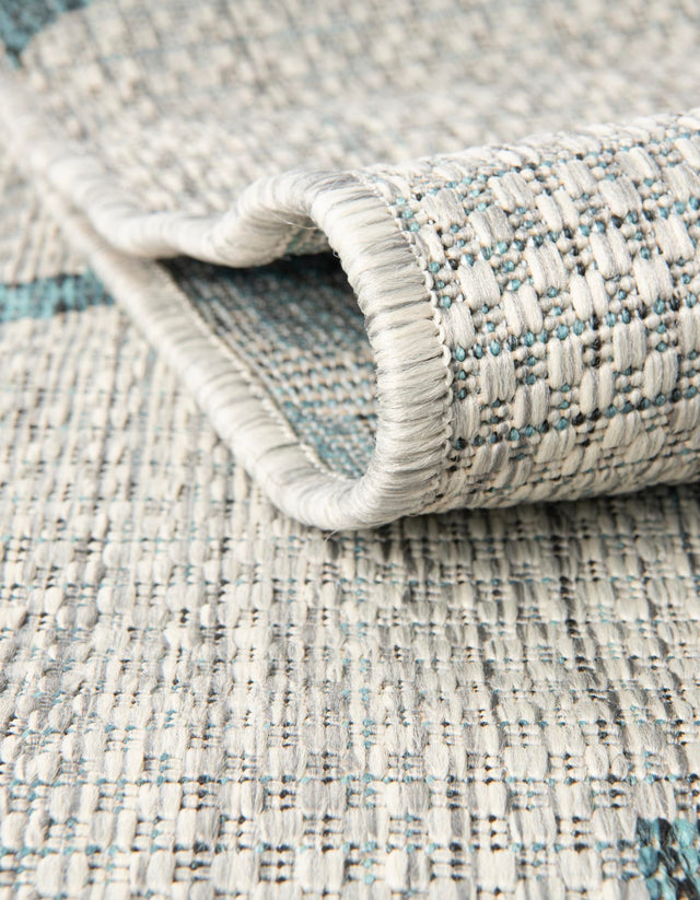 Gray 10' 8 x 10' 8 Outdoor Trellis Square Area Rug Weather Resistant for Patio, Deck, Terrace, Balcony, Porch Geometric Design Water Safe Outside Carpet for Sale at Rug Engine