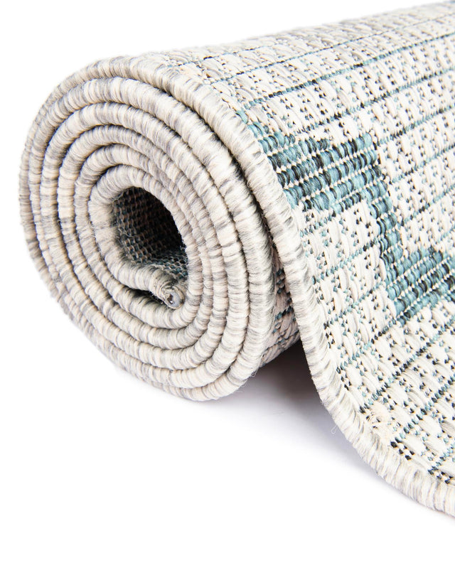 Gray 13' 1 x 13' 1 Outdoor Trellis Square Area Rug Weather Resistant for Patio, Deck, Terrace, Balcony, Porch Geometric Design Water Safe Outside Carpet for Sale at Rug Engine