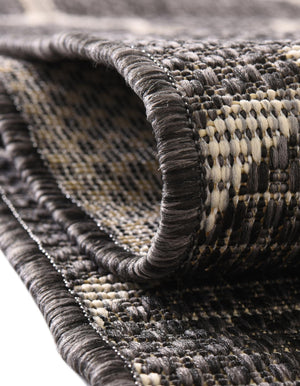 Black 6' 1 x 6' 1 Outdoor Trellis Round Area Rug Weather Resistant for Patio, Deck, Terrace, Balcony, Porch Geometric Design Water Safe Outside Carpet for Sale at Rug Engine