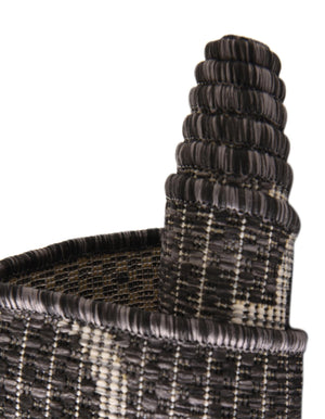 Black 6' 1 x 6' 1 Outdoor Trellis Round Area Rug Weather Resistant for Patio, Deck, Terrace, Balcony, Porch Geometric Design Water Safe Outside Carpet for Sale at Rug Engine