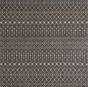 Charcoal Gray 13' 1 x 13' 1 Outdoor Trellis Square Rug